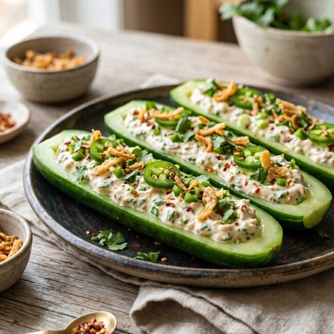 Spicy Cucumber Boats