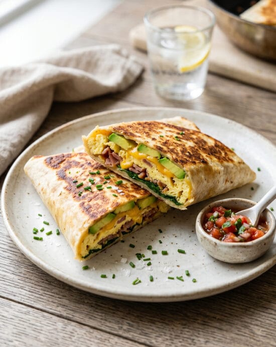 Folded Tortilla Breakfast Wrap