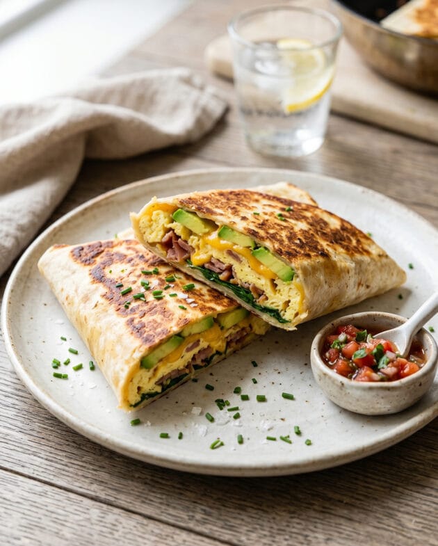 Folded Tortilla Breakfast Wrap