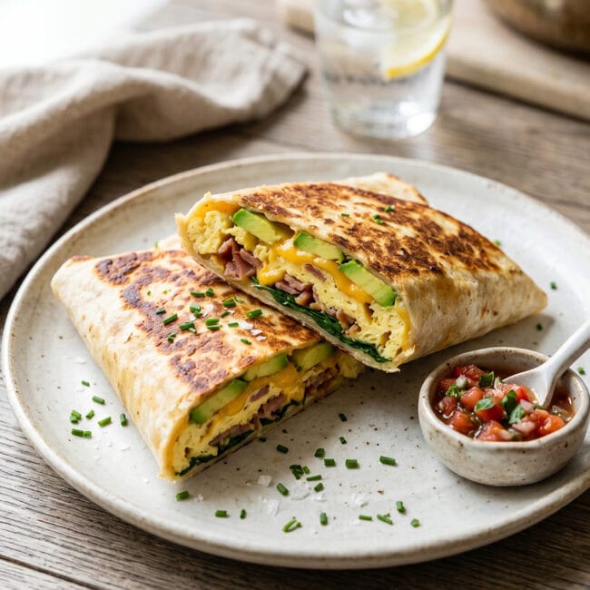 Folded Tortilla Breakfast Wrap