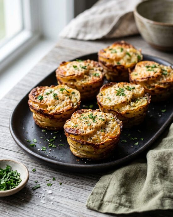 Garlic Parmesan Potato Stacks