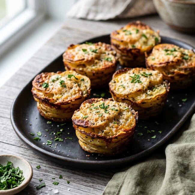 Garlic Parmesan Potato Stacks
